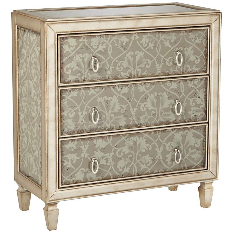 Image 1 Edom 3-Silver and Gold 3 Drawer Accent Chest