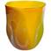 Edon Mustard Yellow and Olive Green 9" High Glass Container