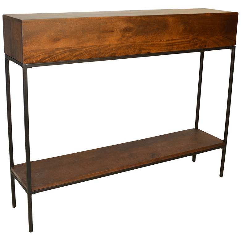 Image 3 Edvin 42" Wide Chestnut Wood Rectangular Console Table more views