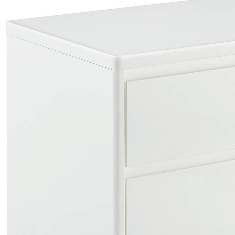 Image 2 Edvin 47 1/4 inch Wide Matte White Lacquer 3-Drawer Desk more views