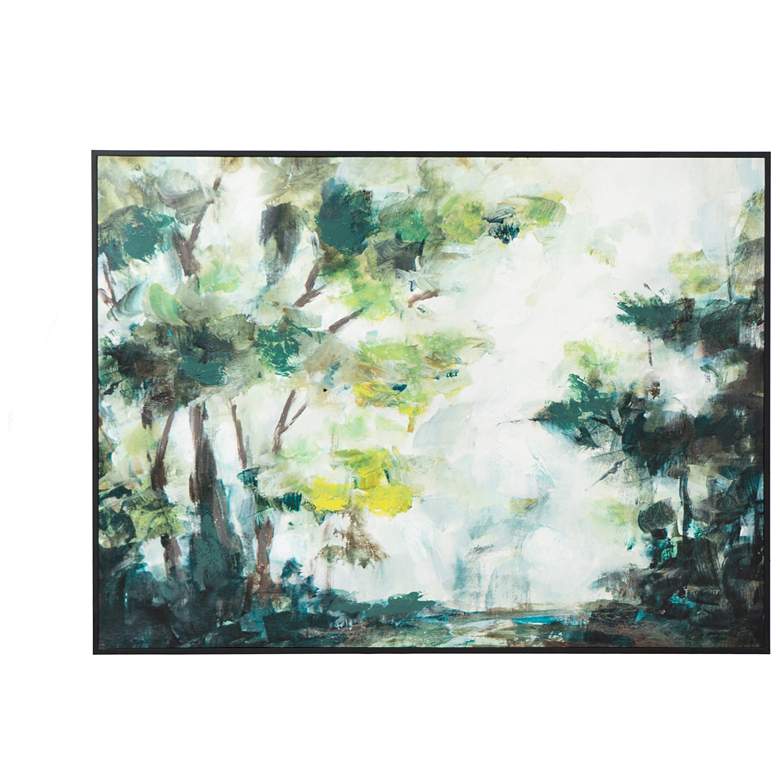 Image 1 Edward 47.2" x 35.4" Green & Black Forest Watercolor Wall Art