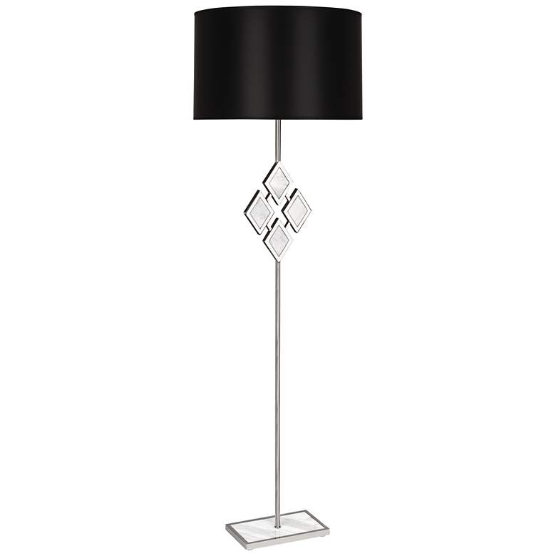 Image 1 Edward 62 inch High Nickel and White Marble Floor Lamp