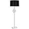 Edward 62" High Nickel and White Marble Floor Lamp