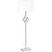 Edward 62"H Nickel and White Marble White Shade Floor Lamp