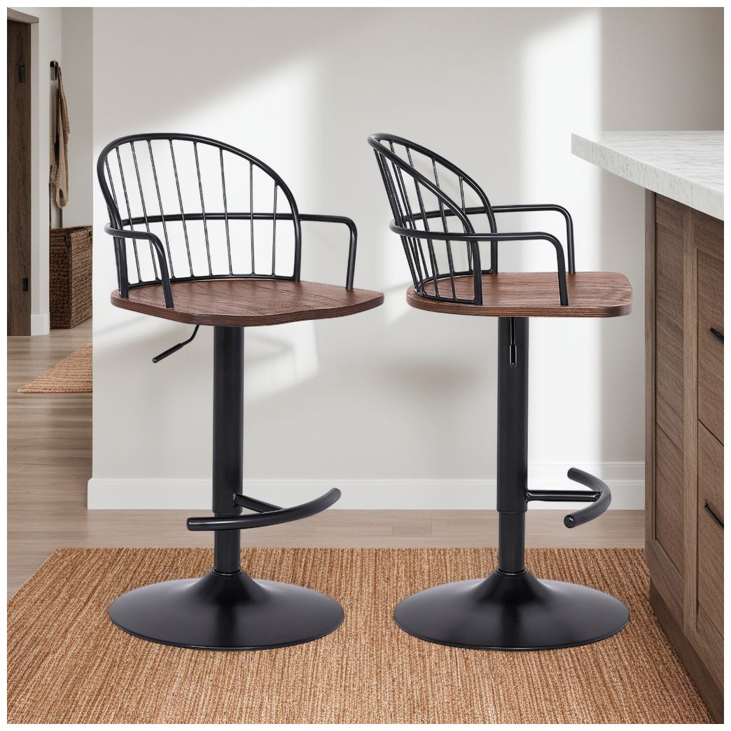 Image 6 Edward Adjustable Barstool in Black Powder Coated Finish more views