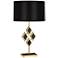 Edward Brass and Black Marble with Black Shade Table Lamp