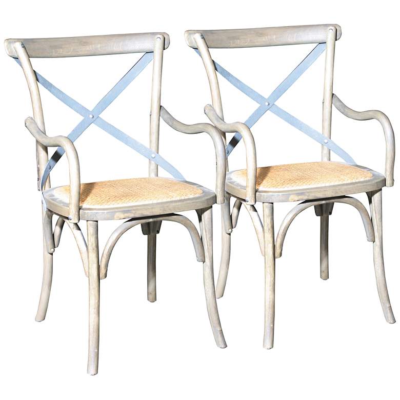 Image 1 Edward Driftwood Oak Bentwood Dining Chairs Set of 2