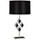 Edward Nickel and Black Marble with Black Shade Table Lamp