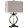 Edwards 31" Brass Ring and Faux Wood Wood Table Lamp