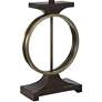 Edwards 31" Brass Ring and Faux Wood Wood Table Lamp
