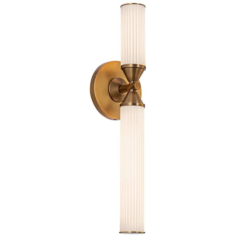 Image 1 Edwin 17 1/2" high Vintage Brass LED Wall Sconce
