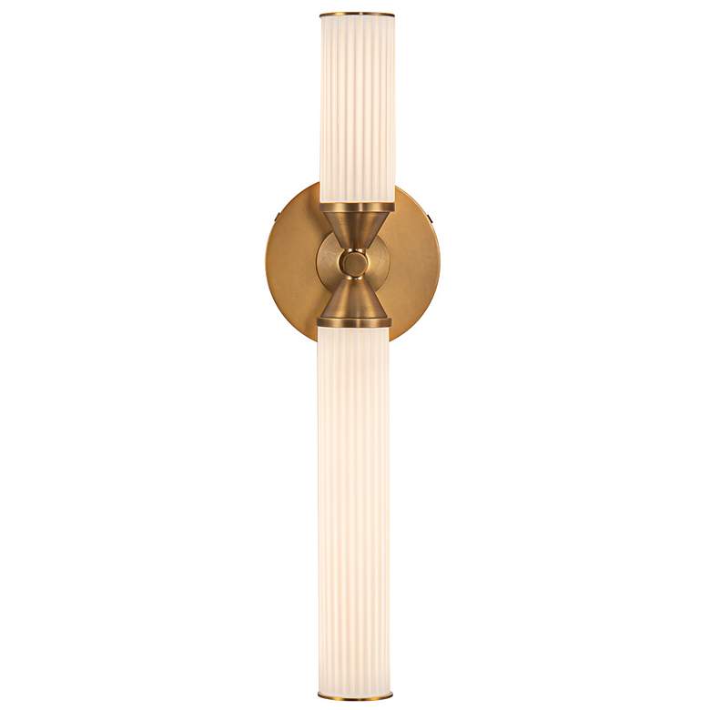Image 2 Edwin 17 1/2" high Vintage Brass LED Wall Sconce more views