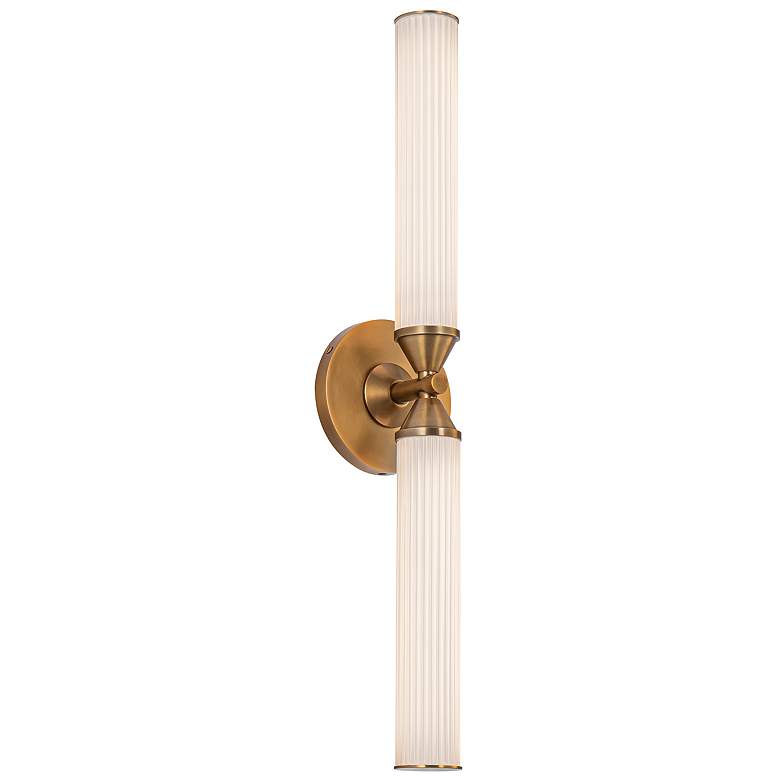 Image 1 Edwin 22 1/2" High Vintage Brass 2-Light LED Wall Sconce