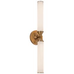 Edwin 22 1/2" High Vintage Brass 2-Light LED Wall Sconce