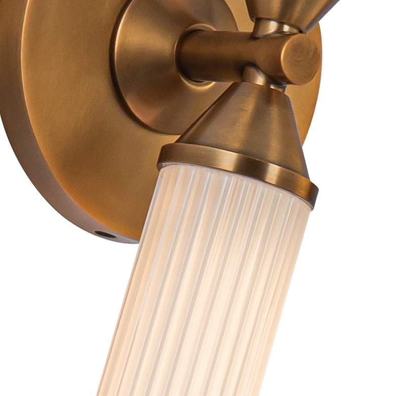 Image 2 Edwin 22 1/2" High Vintage Brass 2-Light LED Wall Sconce more views