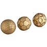 Edwin 4" Wide Decorative Small Gold Orbs - Set of 3