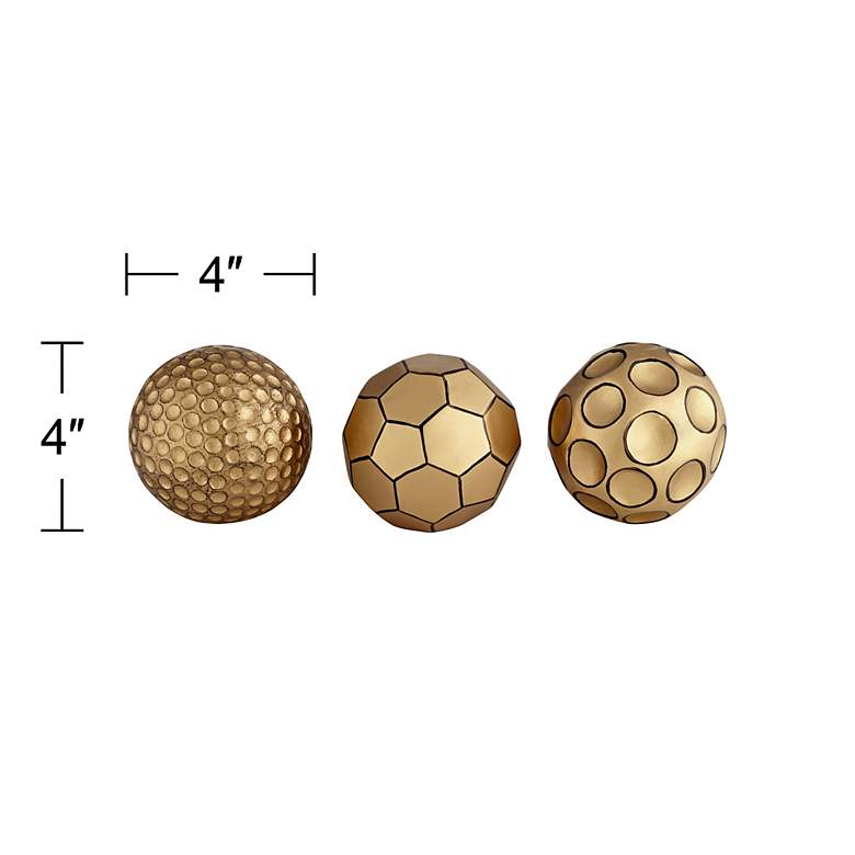 Image 4 Edwin 4" Wide Decorative Small Gold Orbs - Set of 3 more views