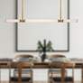 3_Edwin 48" Wide Vintage Brass LED Linear Pendant more views