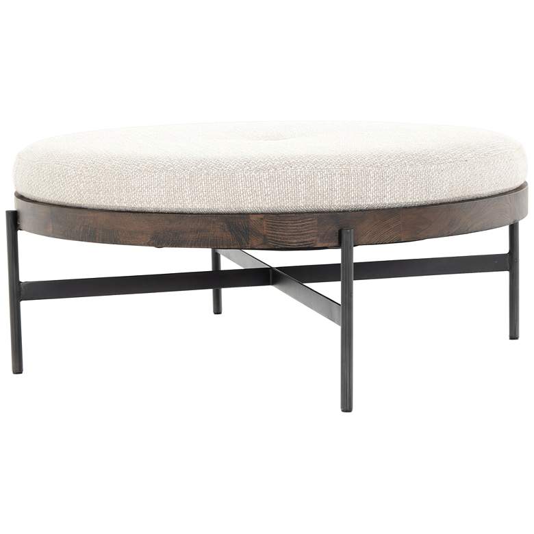 Image 1 Edwyn Modern Gibson White Large Round Ottoman