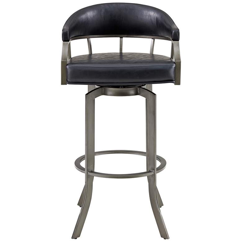 Edy 26&quot; Black Faux Leather Swivel Counter Stool more views