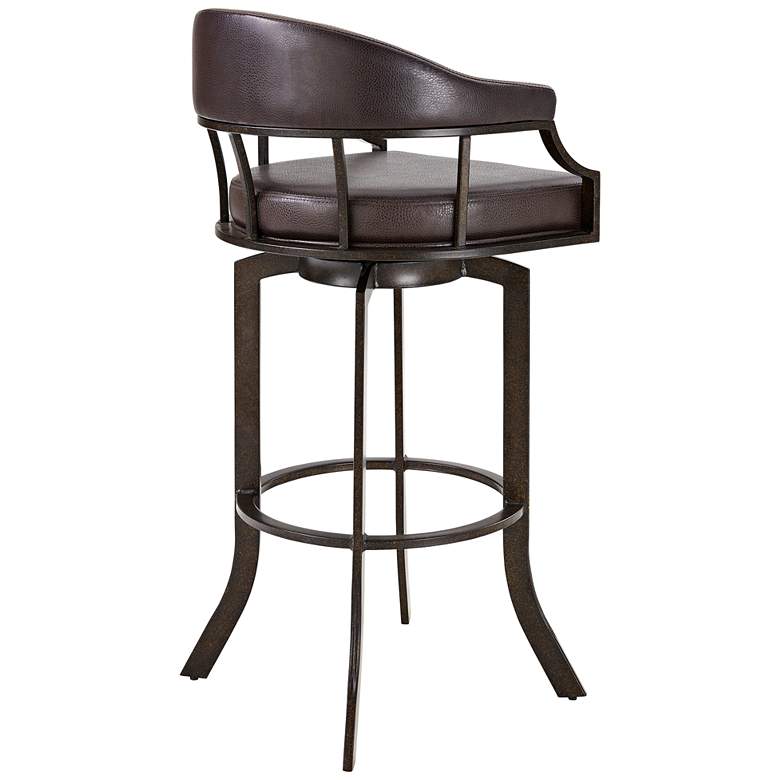 Image 3 Edy 30" Brown Faux Leather Swivel Barstool more views