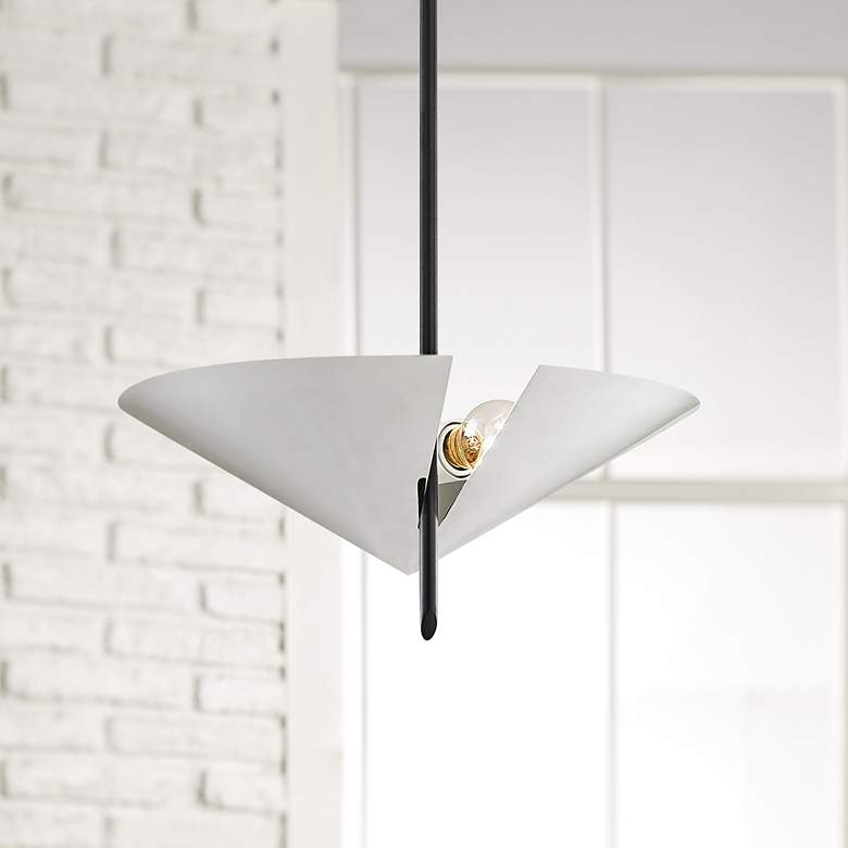 Image 1 eEquilibrium 2-Light Black Pendant Light with Polished Nickel