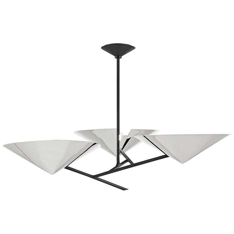 Image 1 eEquilibrium 39.5" Wide 3-Light Black and Nickel Modern Chandelier