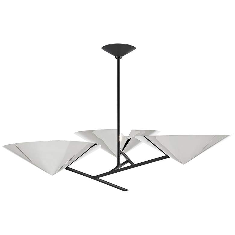 Image 1 eEquilibrium 39.5 inch Wide 3-Light Black and Nickel Modern Chandelier