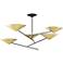 eEquilibrium 5-Light Black Chandelier with Aged Brass Shade