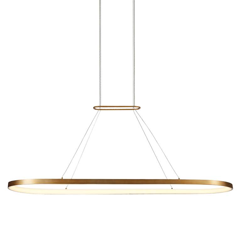 Image 1 Eerie 47 1/4" Wide Antique Brass LED Linear Pendant