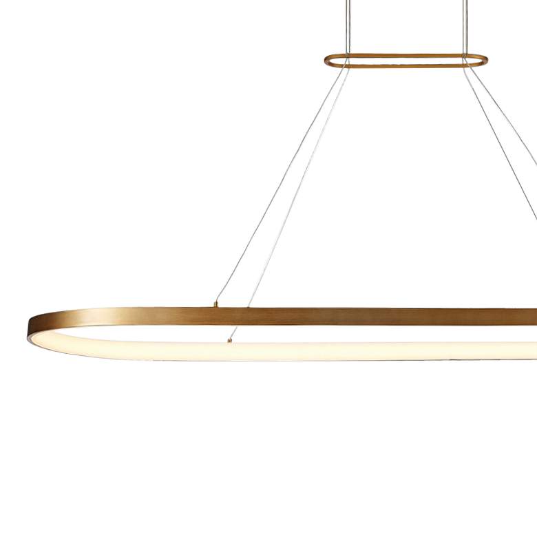 Image 2 Eerie 47 1/4" Wide Antique Brass LED Linear Pendant more views