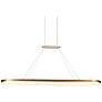 1_Eerie 59" Wide Antique Brass LED Linear Pendant Light
