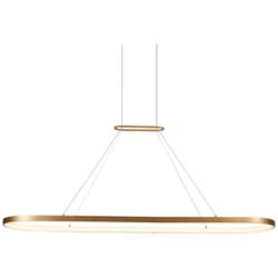 Eerie 59" Wide Antique Brass LED Linear Pendant Light