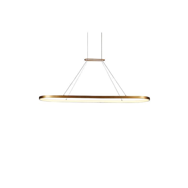 Image 3 Eerie 59" Wide Antique Brass LED Linear Pendant Light more views