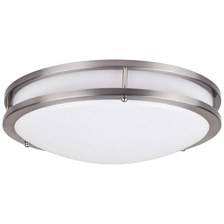 Image 2 Effie 16 inch Wide Nickel Round LED Ceiling Light