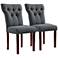Effie Gray Linen Tufted Side Chair Set of 2