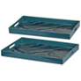 Effra Turquoise Rectangular Decorative Trays Set of 2