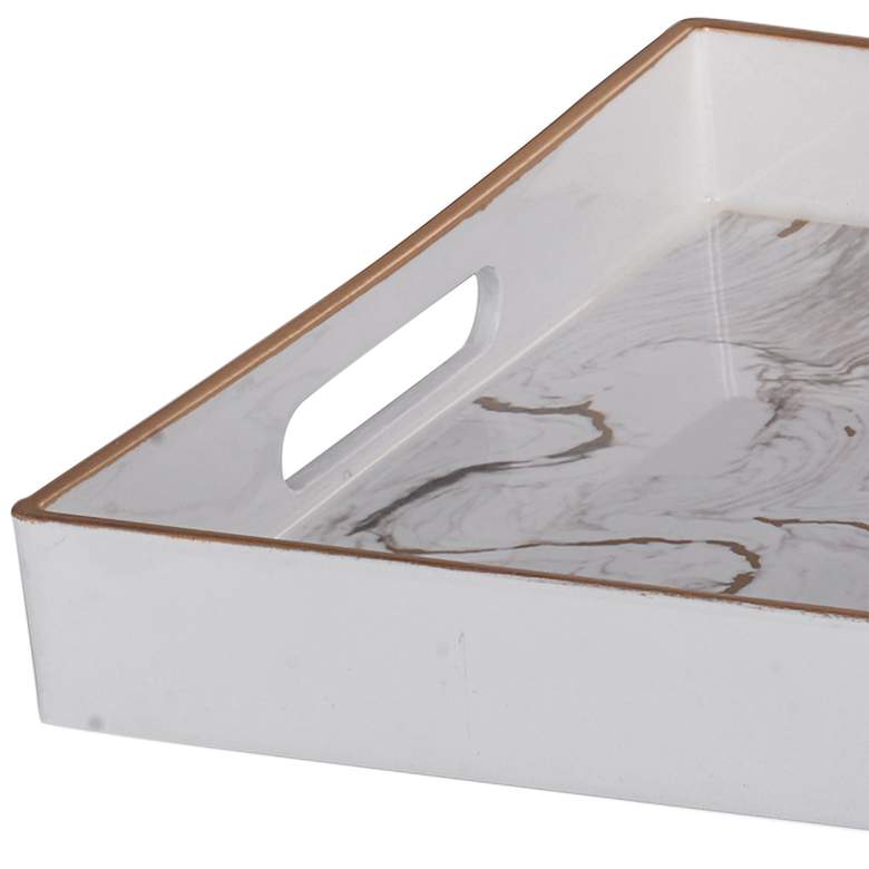 Image 2 Effra White Rectangular Decorative Trays Set of 2 more views