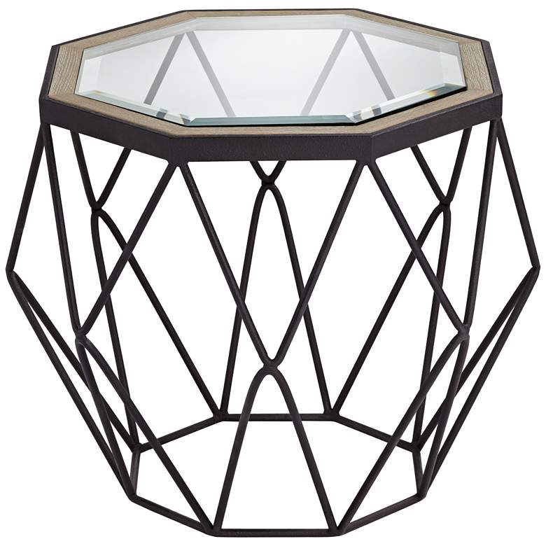 Image 1 Egan Oak and Glass Octagon Side Table