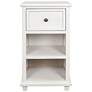 1_Egg Shell 13" Wide Painted White 1-Drawer Accent Table
