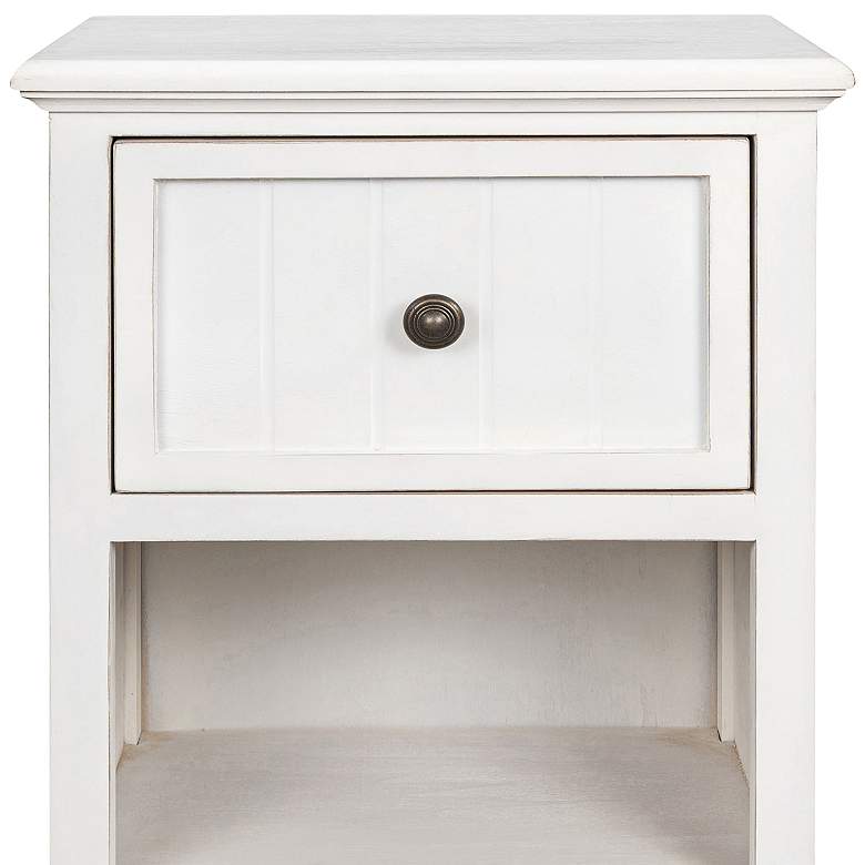 Image 2 Egg Shell 13" Wide Painted White 1-Drawer Accent Table more views