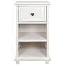 2_Egg Shell 13" Wide Painted White 1-Drawer Accent Table more views