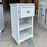 3_Egg Shell 13" Wide Painted White 1-Drawer Accent Table more views