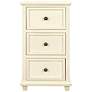 2_Egg Shell 16" Wide Painted White Wood 3-Drawer Side Table