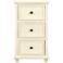 Egg Shell 16" Wide Painted White Wood 3-Drawer Side Table