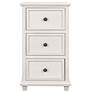 3_Egg Shell 16" Wide Painted White Wood 3-Drawer Side Table more views