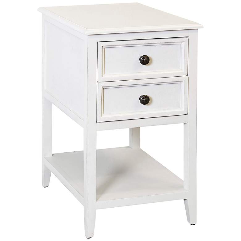 Image 1 Egg Shell 2-Drawer Side Table