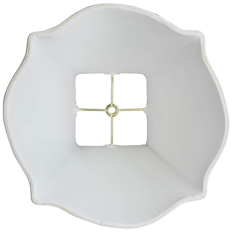 Image 2 Egg Shell Fancy Bottom Bell Square Shade 8x18x13 (Spider) more views
