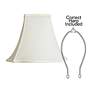 3_Egg Shell Fancy Bottom Bell Square Shade 8x18x13 (Spider) more views