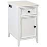 Egg Shell Side Table With Drawer And Cabinet